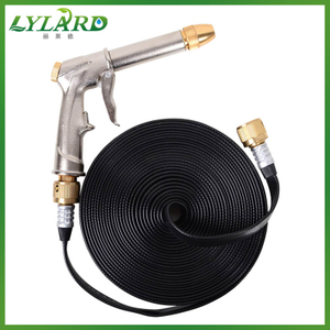 Suitable for Flat Garden Black Water Hose with Joint Nozzle