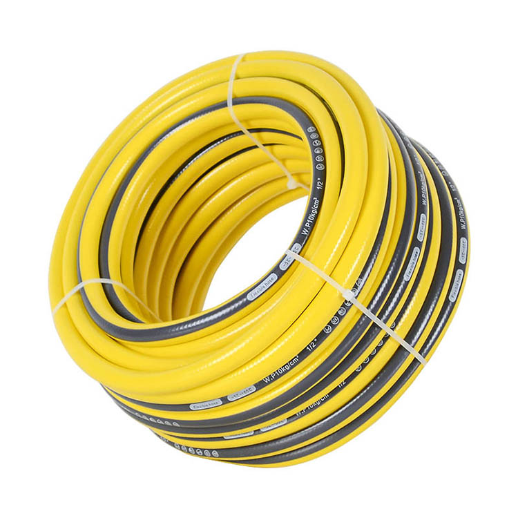 China PVC Plastic Outside Diameter Garden Hose Yellow And Gray Water